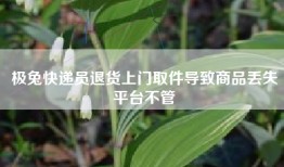 极兔快递员退货上门取件导致商品丢失平台不管