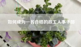 如何成为一名合格的政工人事干部