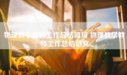 物理教学教师工作总结简短 物理教学教师工作总结范文