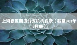 上海辖区期货分支机构名录（截至2024年2月底）