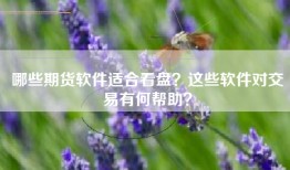 哪些期货软件适合看盘？这些软件对交易有何帮助？