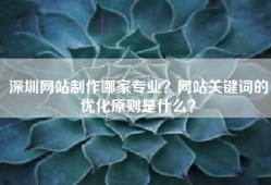 深圳网站制作哪家专业？网站关键词的优化原则是什么？