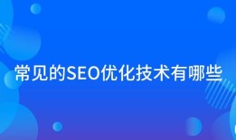 常见的SEO优化技术有哪些？