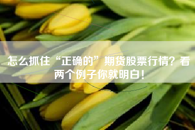 怎么抓住“正确的”期货股票行情？看两个例子你就明白！