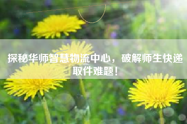 探秘华师智慧物流中心，破解师生快递取件难题！