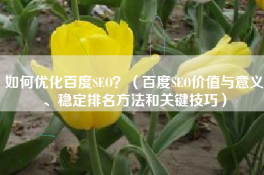 如何优化百度SEO？（百度SEO价值与意义、稳定排名方法和关键技巧）