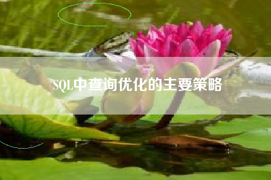 SQL中查询优化的主要策略